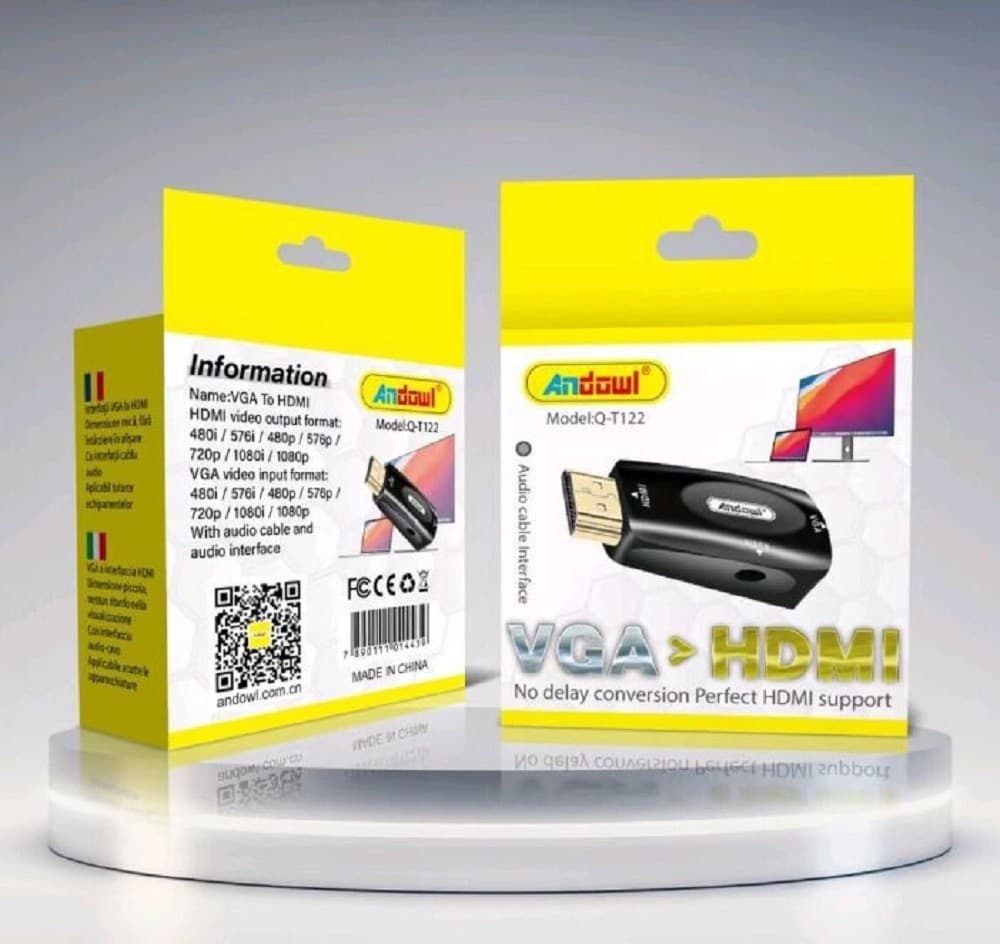 CONVERTITORE ADATTATORE VIDEO HDMI A USCITA VGA INTERFACCIA CAVO AUDIO Q-T122 - 3
