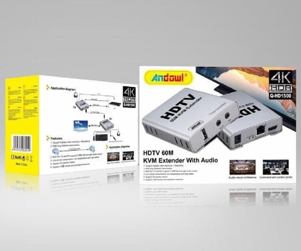 EXTENDER ESTENSORE KVM HDTV 4K 60 M CON AUDIO SUPPORTA VIDEO 1080P/60HZ Q-HD1500 - 14