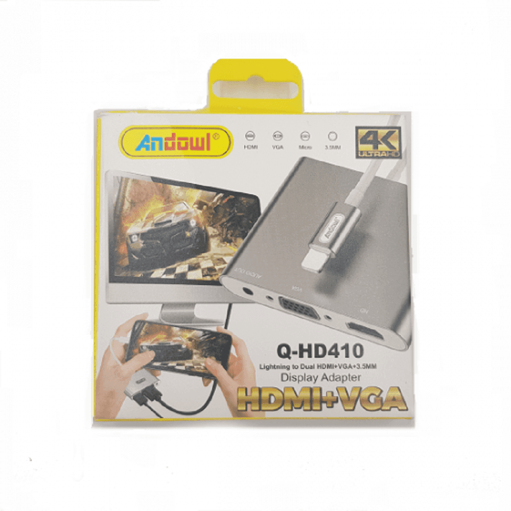 ADATTATORE DISPLAY AV DA LIGHTNING A DOPPIO HDMI VGA JACK AUDIO 3,5 MM Q-HD410 - 5
