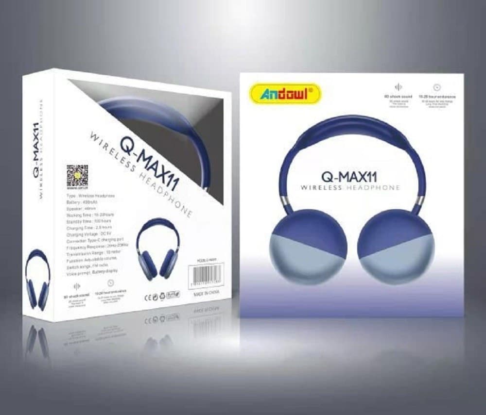 CUFFIE SENZA FILI WIRELESS STEREO Q-MAX11 BLUETOOTH 5.0 RADIO MICROFONO MUSICA - 9