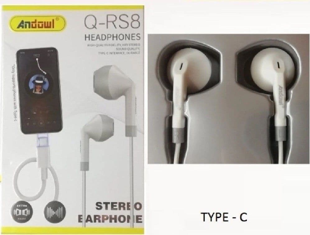 AURICOLARI CUFFIE IN-EAR STEREO VIVAVOCE CON PRESA TYPE-C PER SMARTPHONE Q-RS8 - 7