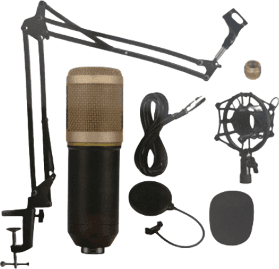 SET MICROFONO CON MIX SCHEDE AUDIO FILTRO ANTI-POP SUPPORTO GIREVOLE STUDIO MIC8 - 2
