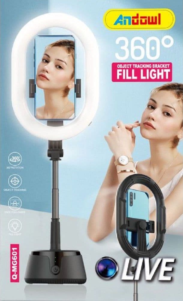 ANELLO LUMINOSO LUCE DIMMERABILE RING LIGHT 360° CON SUPPORTO CELLULARE Q-MG601 - 3