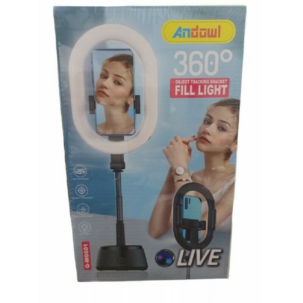 ANELLO LUMINOSO LUCE DIMMERABILE RING LIGHT 360° CON SUPPORTO CELLULARE Q-MG601 - 5