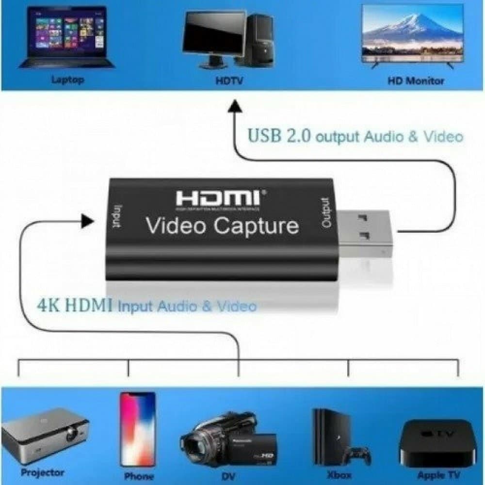 SCHEDA ACQUISIZIONE VIDEO CONNESSIONE USB HDMI VIDEO CAPTURE HD TV 4K Q-H165 PC - 5