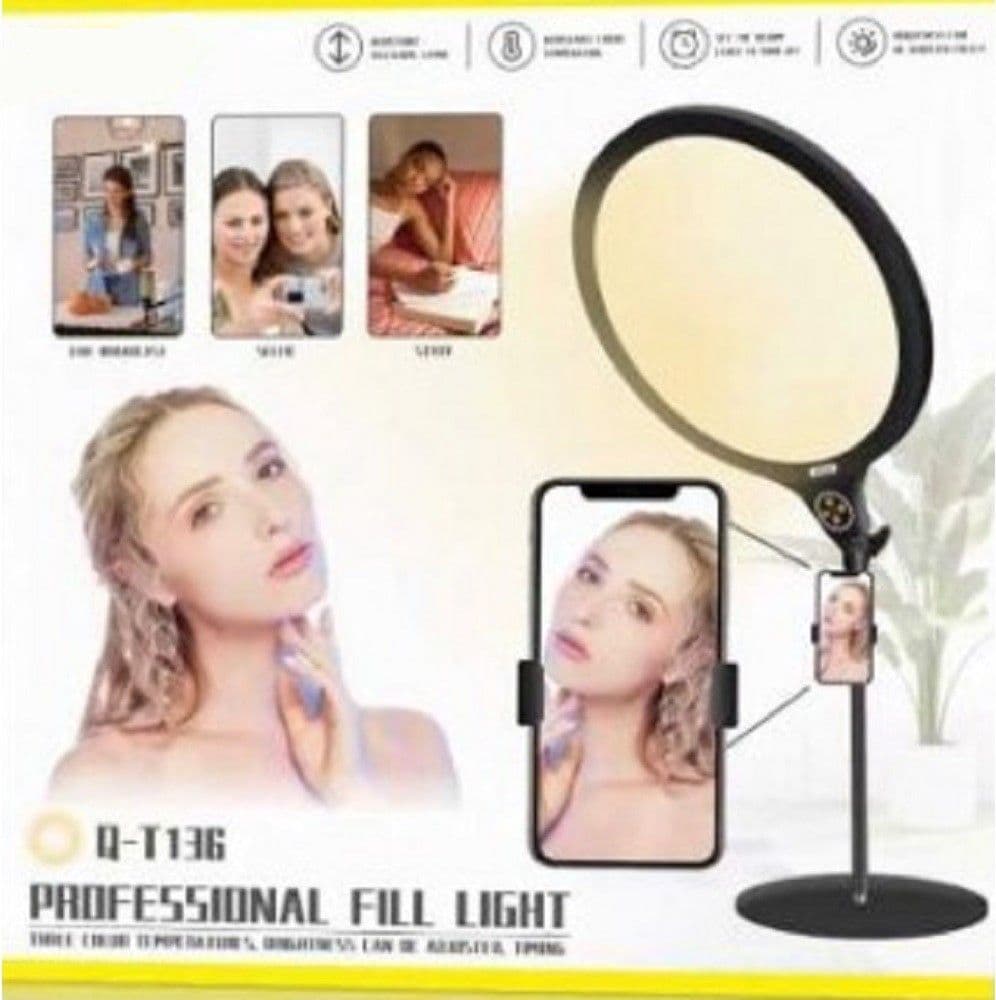 LAMPADA PROFESSIONALE CON SUPPORTO PER CELLULARE SELFIE FOTOGRAFIE VIDEO Q-T136 - 13