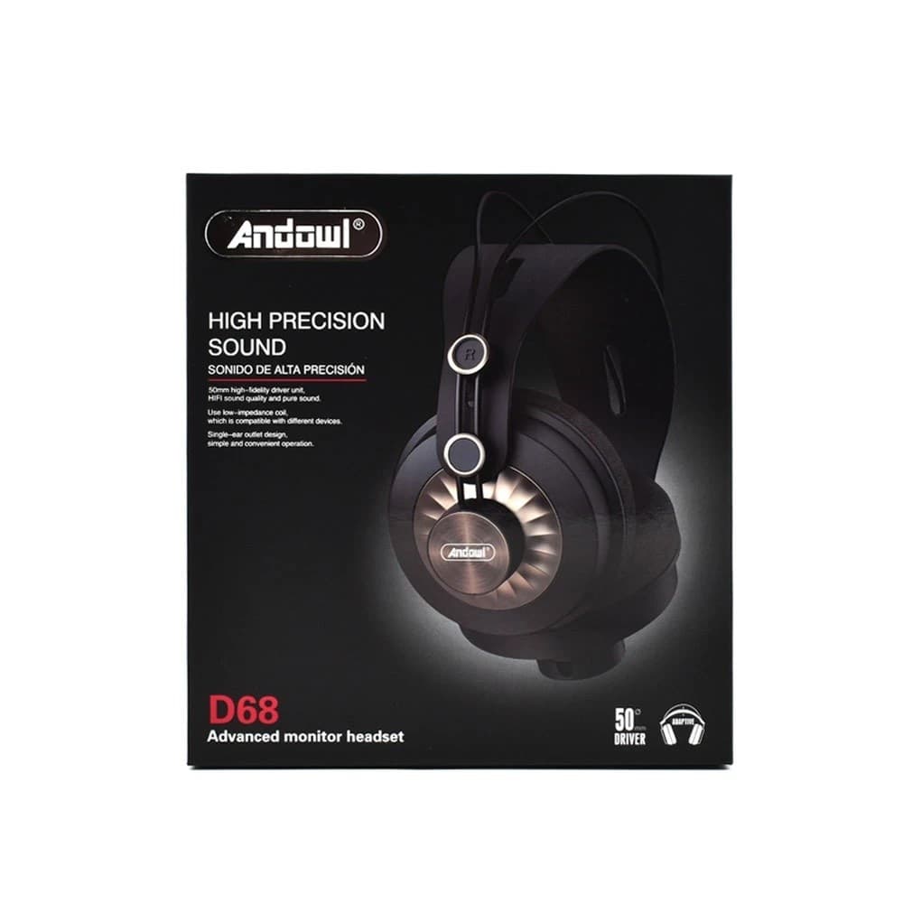 CUFFIE OVER-EAR CABLATE D68 HIFI STEREO JACK DA 3,5 MM MUSICA DESIGN ERGONOMICO - 6