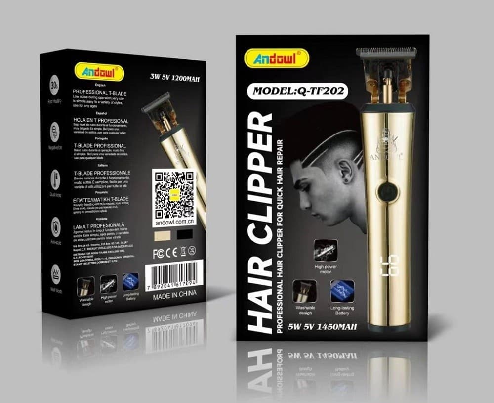 TAGLIACAPELLI ELETTRICO DA UOMO BATTERIA RICARICABILE CON DISPLAY A LED Q-TF202 - 8