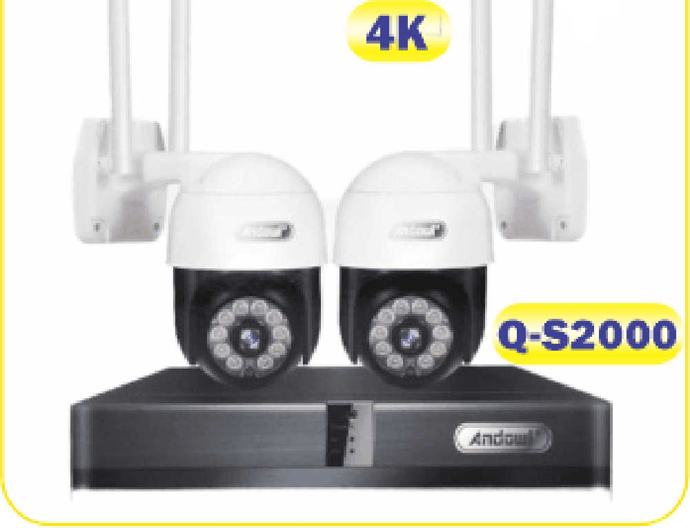 KIT 2 TELECAMERE WI-FI PTZ 4K CON REGISTRATORE NVR SISTEMA DI SICUREZZA Q-S2000 - 2