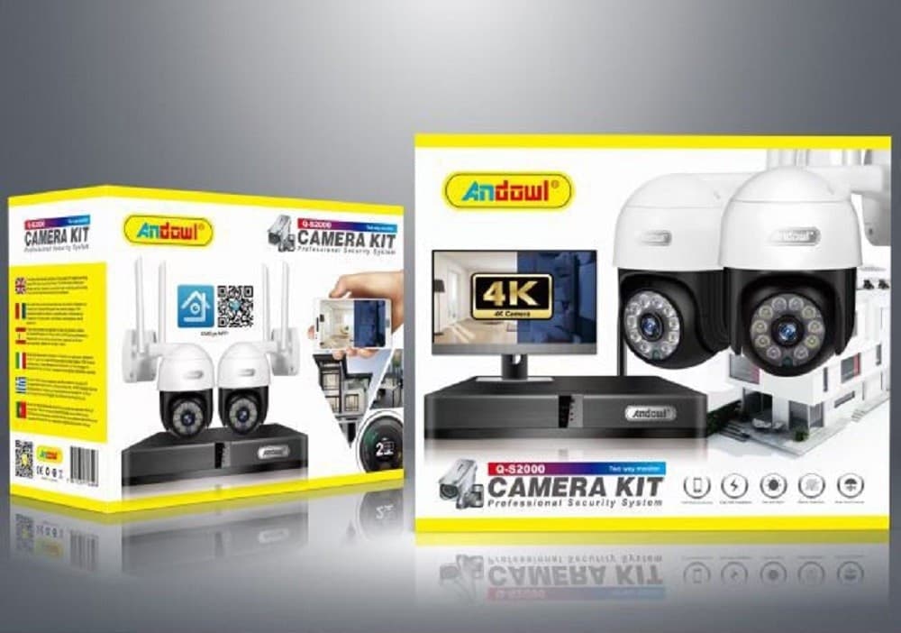 KIT 2 TELECAMERE WI-FI PTZ 4K CON REGISTRATORE NVR SISTEMA DI SICUREZZA Q-S2000 - 4
