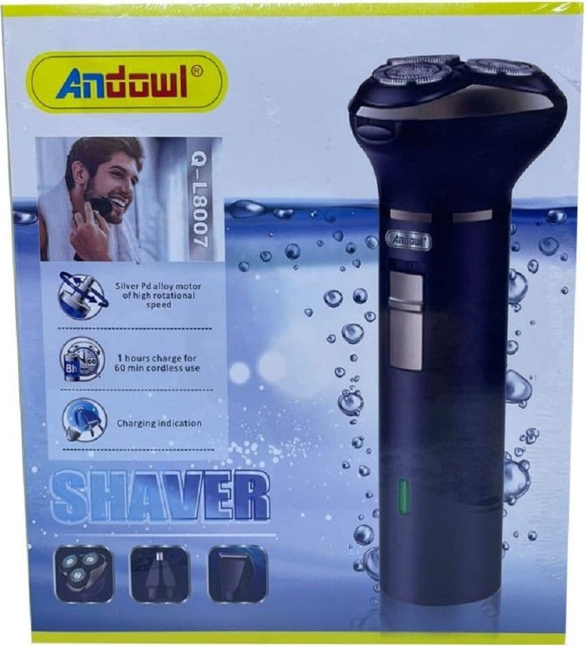 RASOIO 3IN1 CLIPPER RIFINITORE PELI NASO BARBA Q-L8007 BATTERIA RICARICABILE USB - 5