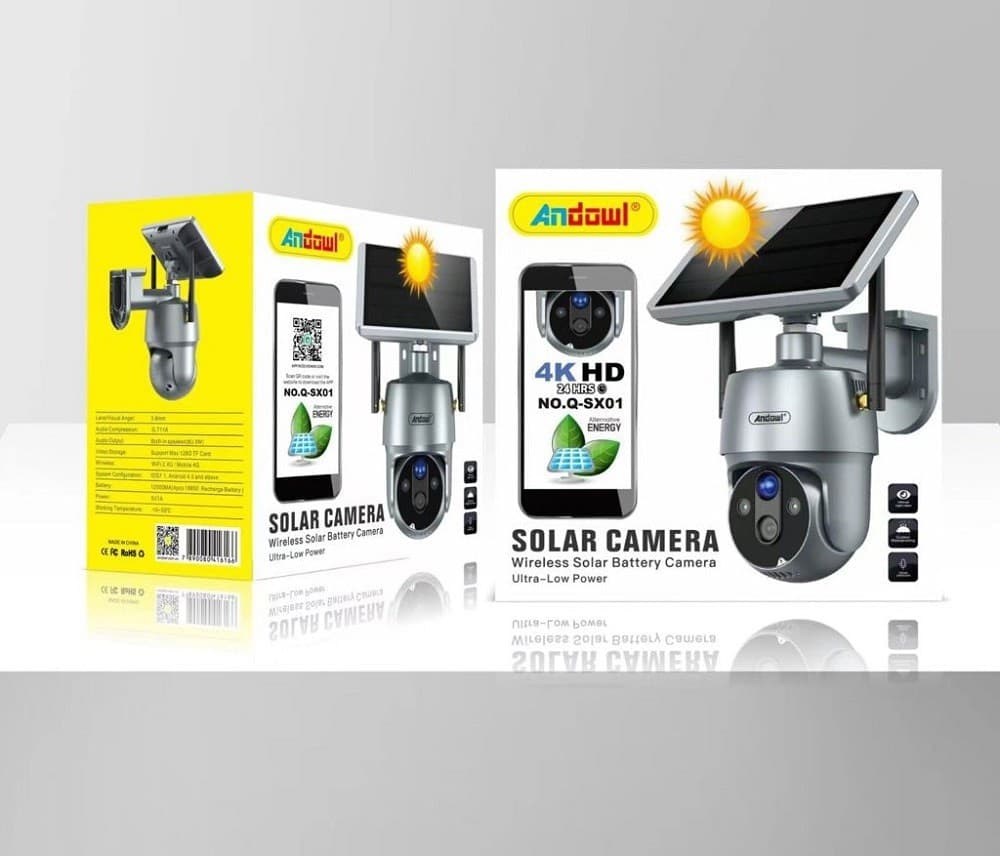 CAMERA CON PANNELLO SOLARE WIFI P2P 355° 12A 3,6MM AUDIO BIDIREZIONALE Q-SX01 - 6