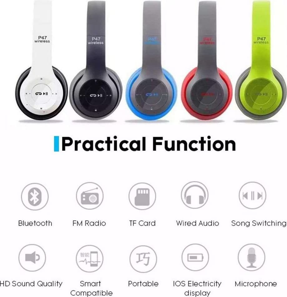 CUFFIE Q-317 SENZA FILI STEREO WIRELESS RICARICABILI USB BLUETOOTH PIEGHEVOLI - 7