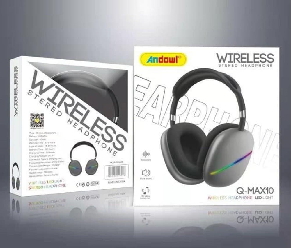 CUFFIE Q-MAX10 STEREO WIRELESS RICARICABILI USB BLUETOOTH CON 7 LUCI LED COLORATE - 13