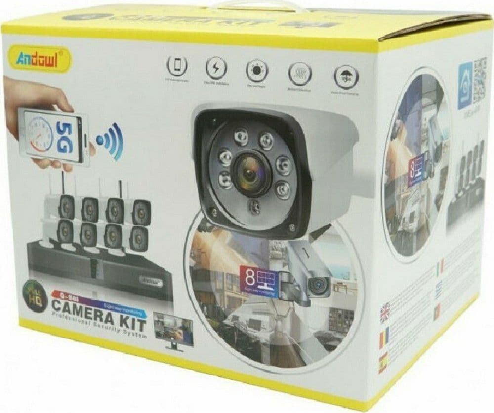 KIT DVR WIRELESS WIFI 8 CANALI SISTEMA REGISTRAZIONE CCTV HD 8 TELECAMERE Q-S8I - 20