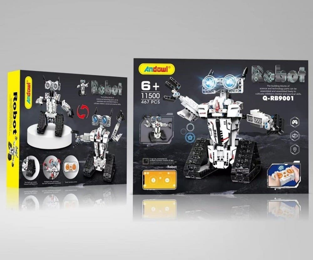 SET DA 467PZ COSTRUZIONE ROBOT RICARICABILE TELECOMANDATO BLUETOOTH APP Q-RB9001 - 12