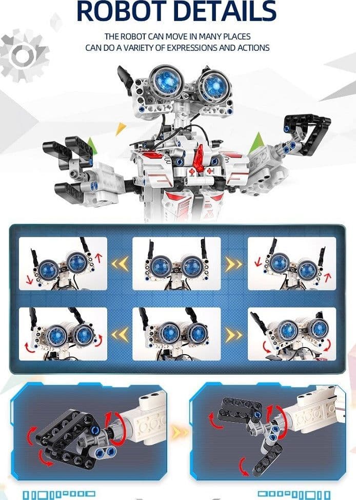 SET DA 467PZ COSTRUZIONE ROBOT RICARICABILE TELECOMANDATO BLUETOOTH APP Q-RB9001 - 5