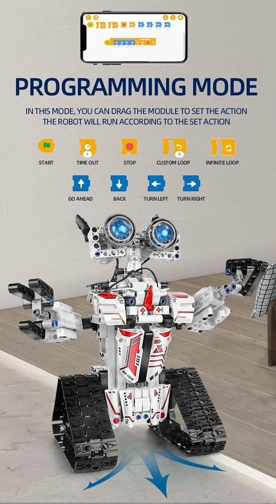 SET DA 467PZ COSTRUZIONE ROBOT RICARICABILE TELECOMANDATO BLUETOOTH APP Q-RB9001 - 7