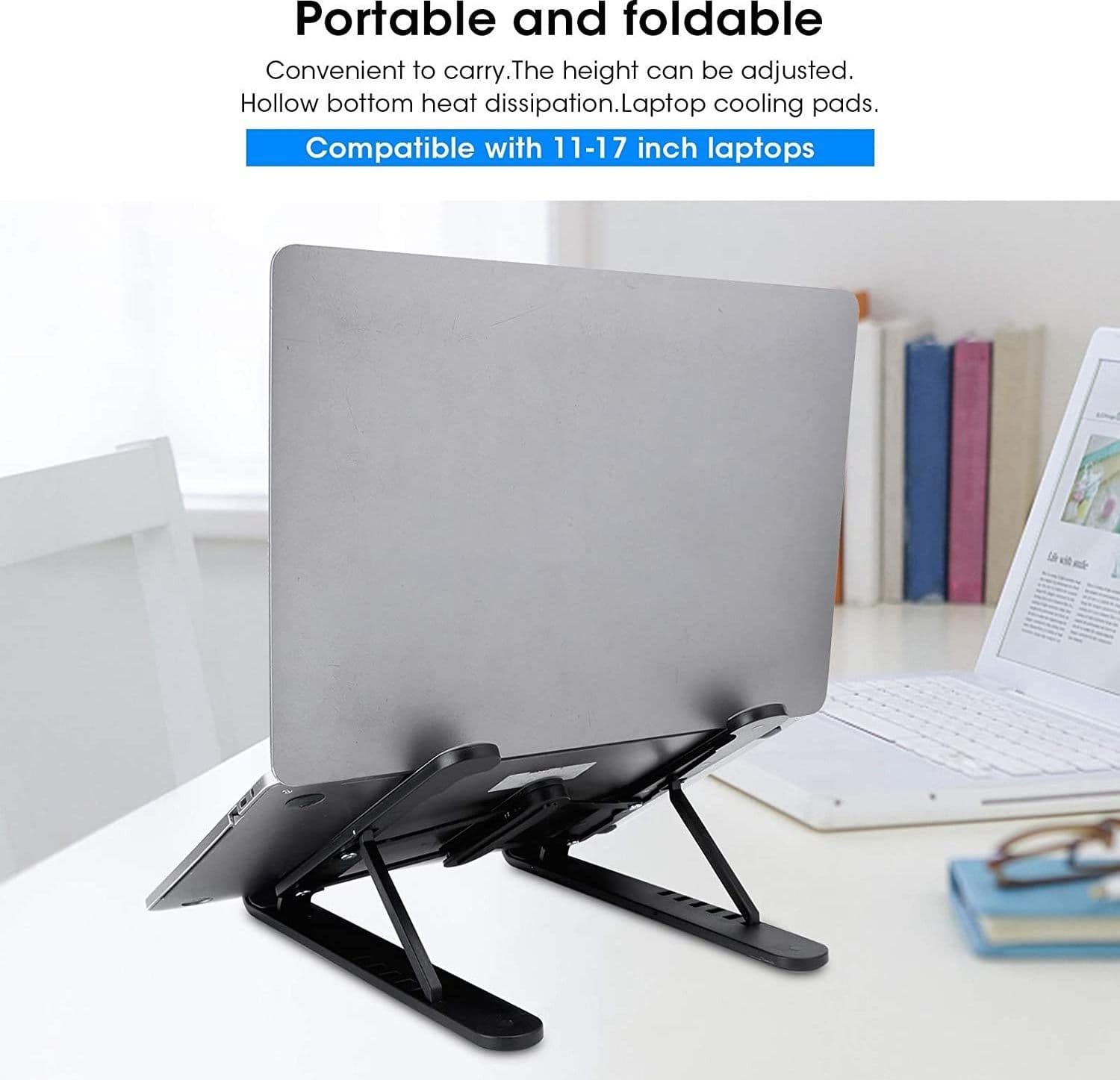 SUPPORTO STAND PIEGHEVOLE IN PLASTICA ANTISCIVOLO PER LAPTOP NOTEBOOK TABLET P1 - 12