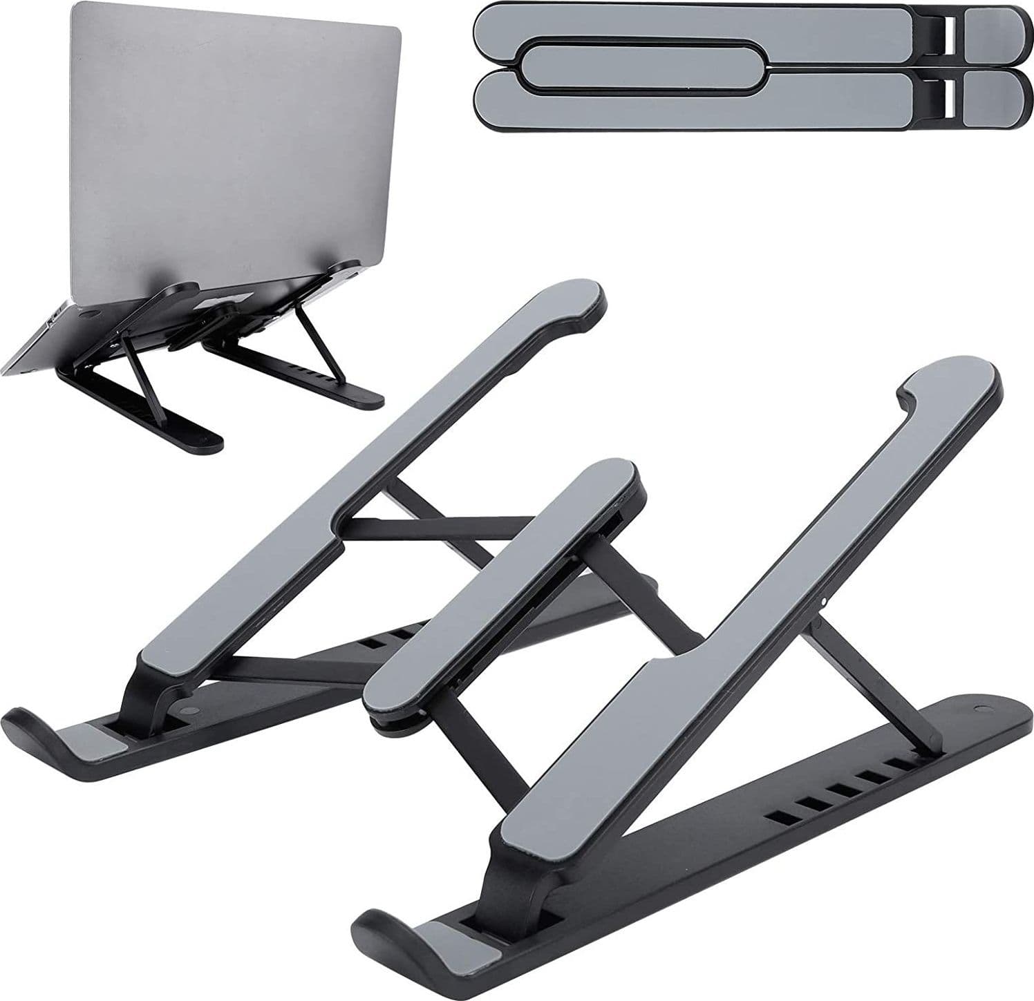 SUPPORTO STAND PIEGHEVOLE IN PLASTICA ANTISCIVOLO PER LAPTOP NOTEBOOK TABLET P1 - 14
