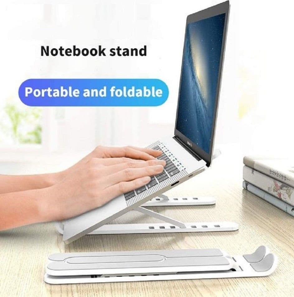SUPPORTO STAND PIEGHEVOLE IN PLASTICA ANTISCIVOLO PER LAPTOP NOTEBOOK TABLET P1 - 4
