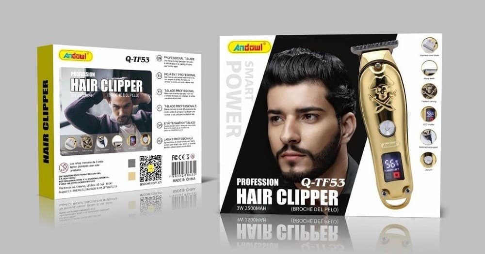 TAGLIA CAPELLI PROFESSIONALE RASOIO ELETTRICO REGOLA BARBA 3 PETTINI USB Q-TF53 - 8