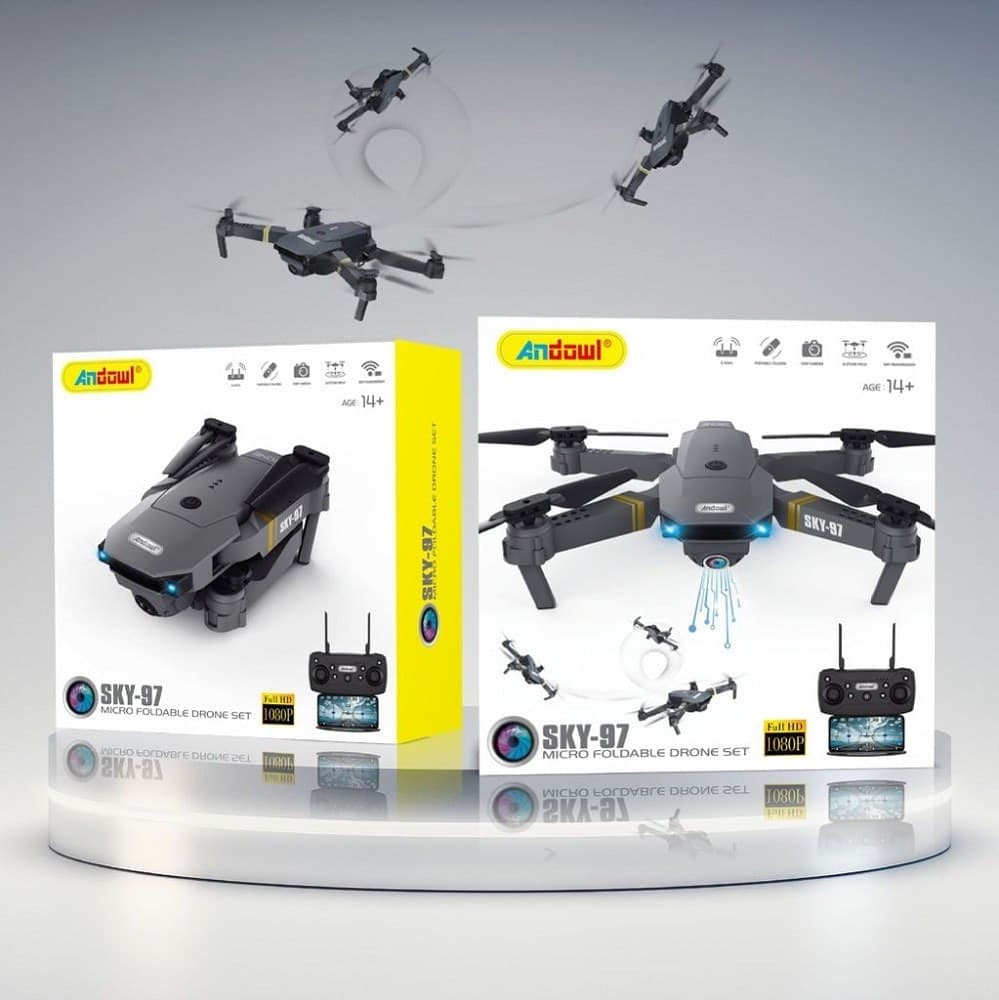 MINI DRONE PIEGHEVOLE CON TELECOMANDO FOTOCAMERA VIDEO 1080P 720P FULL HD SKY-97 - 8