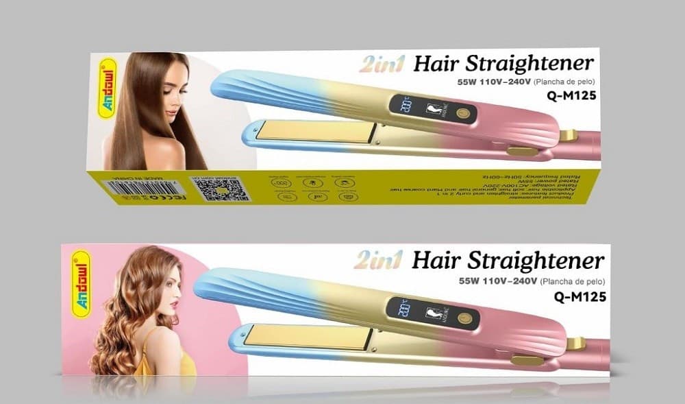 PIASTRA PER CAPELLI IN CERAMICA PROFESSIONALE 2IN1 Q-M125 PORTATILE DISPLAY LCD - 10