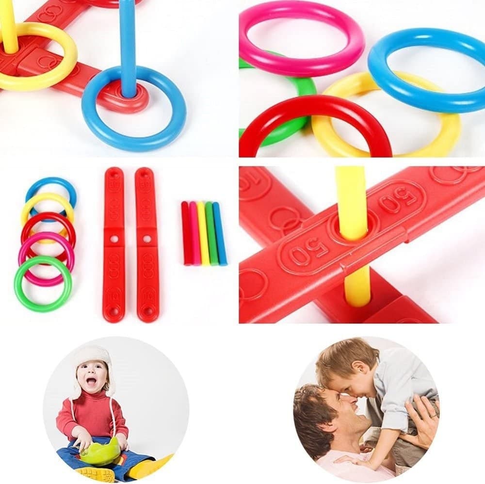 SET FUNNY HOOP LANCIO ANELLO PLASTICA GIOCATTOLO EDUCATIVO PER BAMBINI ESTERNO - 7