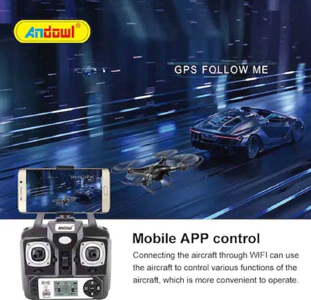 DRONE 4K HD CORSA A 360° PULSANTE RITORNO HOME CONTROLLO GRAVITÀ CHIP GPS SKY533 - 7