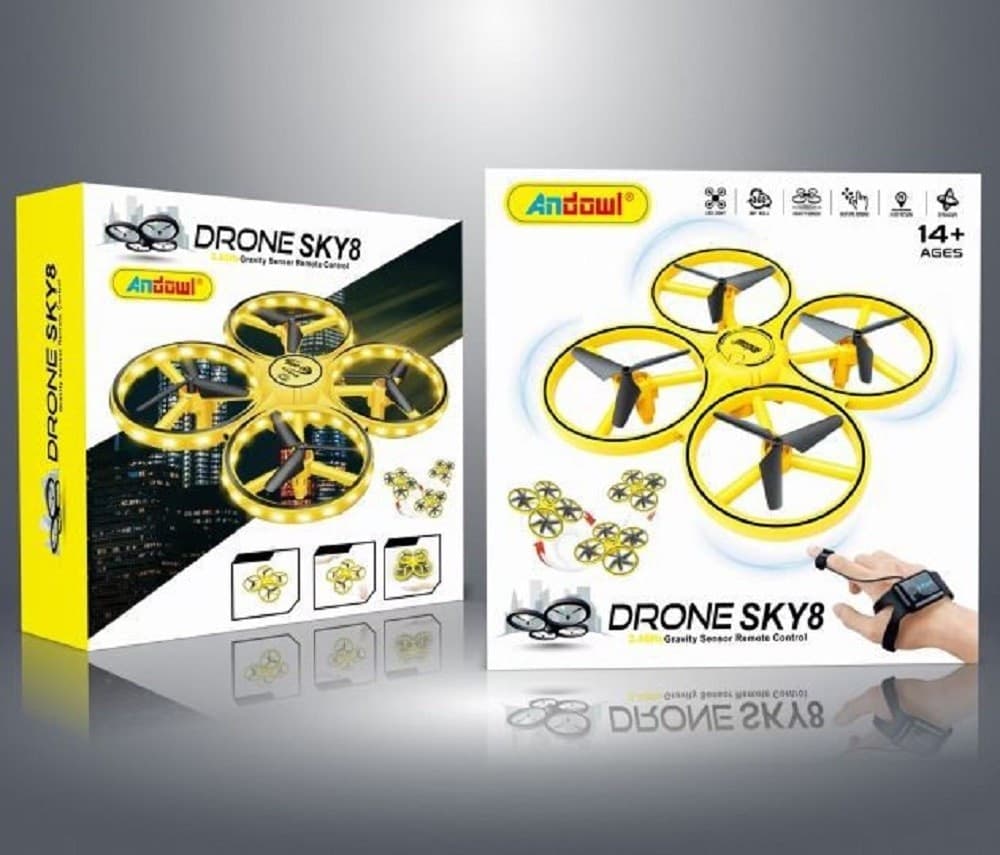 DRONE QUADRICOTTERO SKY8 CONTROLLO SENSORE MANUALE PER BAMBINI 2,4 GHZ CON LUCI - 7