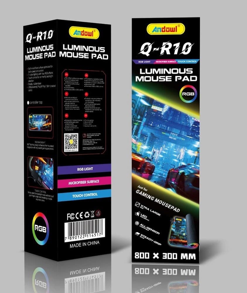 TAPPETINO GAMING MOUSE PAD I GIOCHI INIZIANO CON LED RGB OUTLINE 80 X 30CM Q-R10 - 10