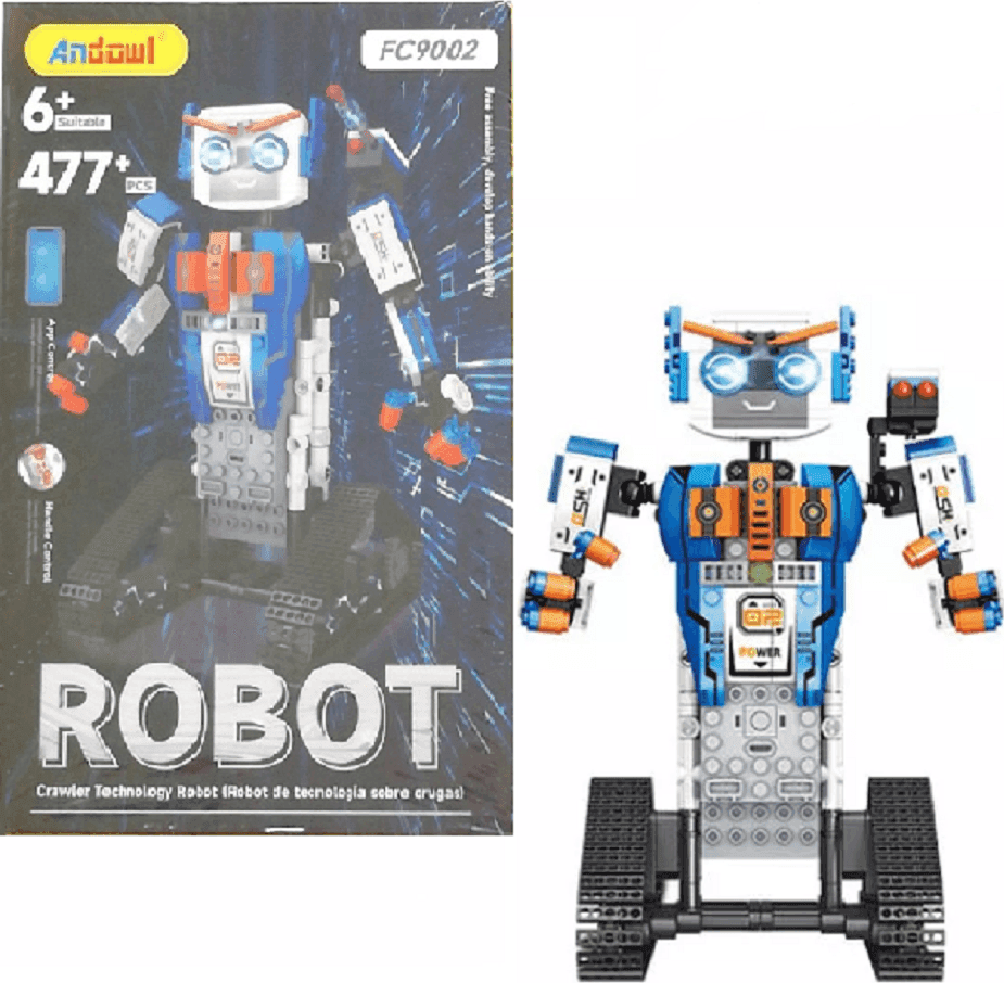ROBOT TELECOMANDATO SET 477 MATTONCINI COSTRUZIONE FC9002 TECNOLOGIA CINGOLATA - 5