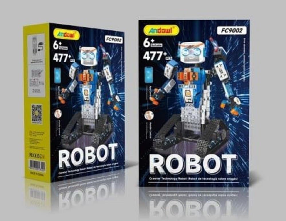 ROBOT TELECOMANDATO SET 477 MATTONCINI COSTRUZIONE FC9002 TECNOLOGIA CINGOLATA - 7