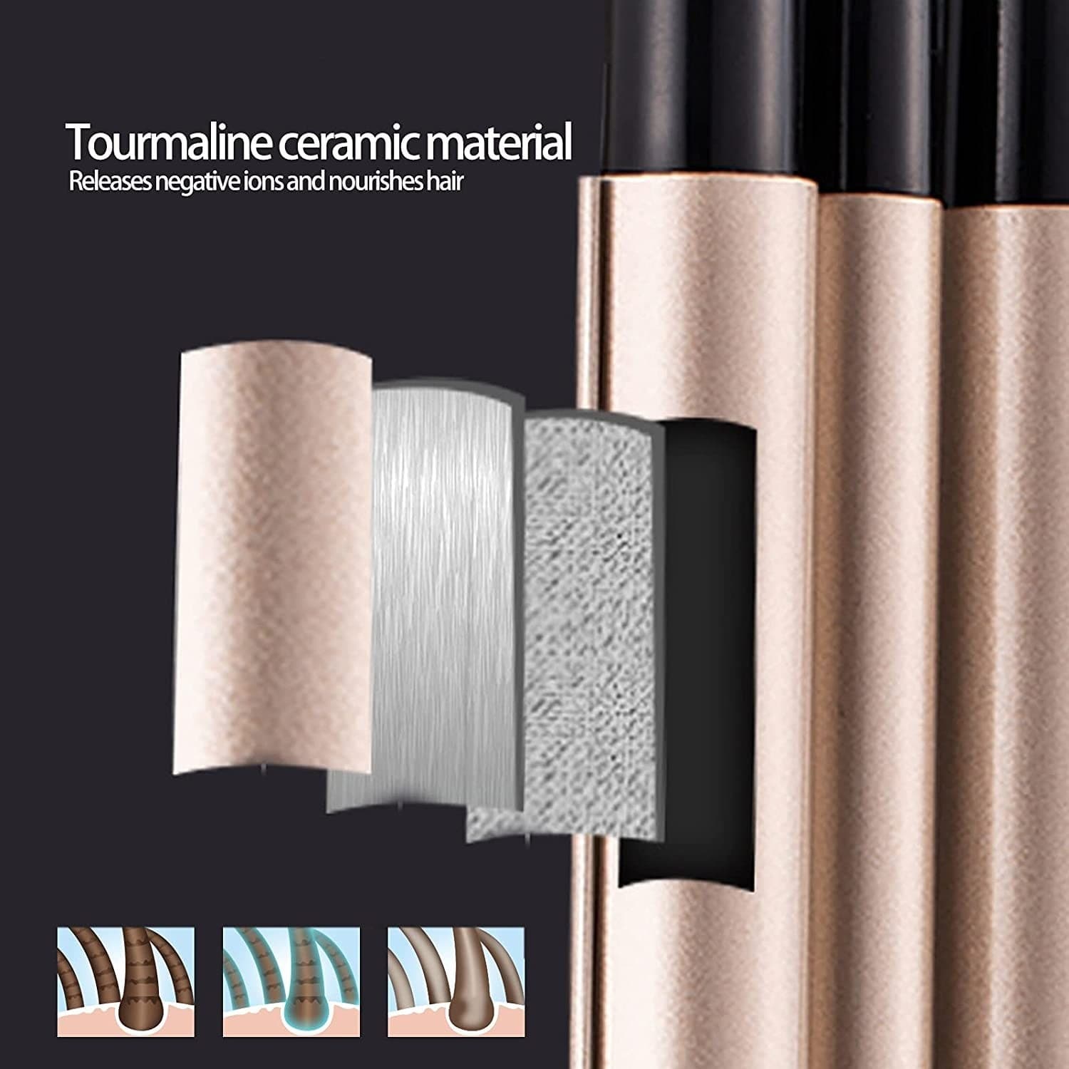 PIASTRA ARRICCIACAPELLI ONDULATI MOSSI 5 TUBI PROFESSIONALE DIAMETRO 30MM Q-M28 - 12