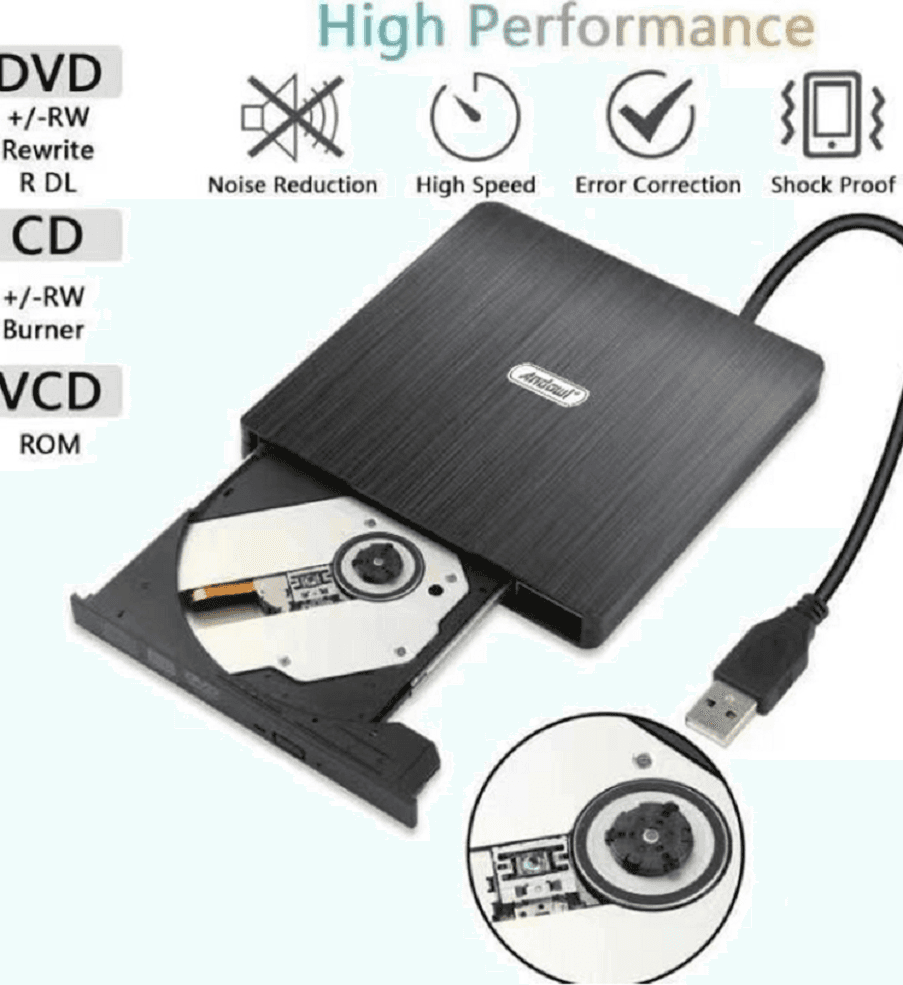 LETTORE MASTERIZZATORE DVD-RW ESTERNO PER DESKTOP LAPTOP USB 3.0 PORTATILE Q-T96 - 4