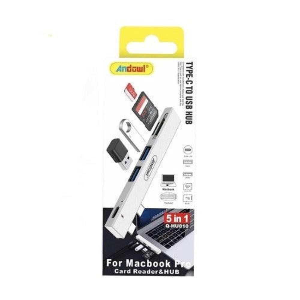 HUB USB Q-HU810 5IN1 DA TIPO C A HUB USB PER MACBOOK PRO CON CONNESSIONE TIPO C - 5