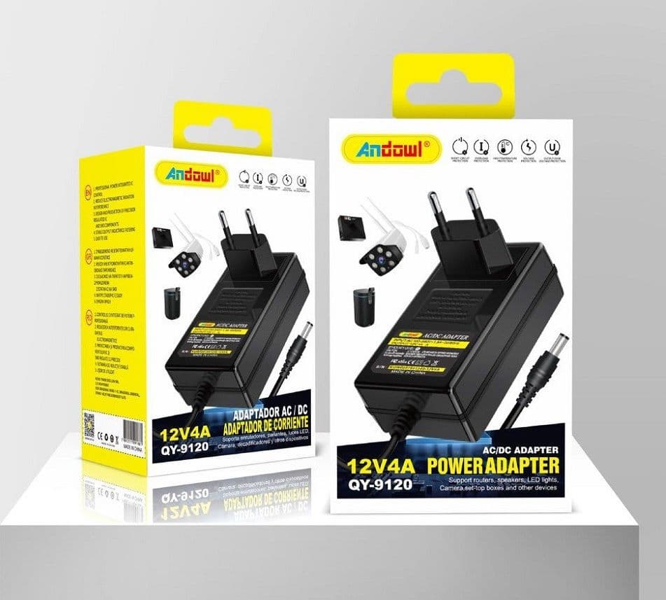 ALIMENTATORE UNIVERSALE AC / DC ADATTATORE DI ALIMENTAZIONE 12V 4A QY-9120 - 4