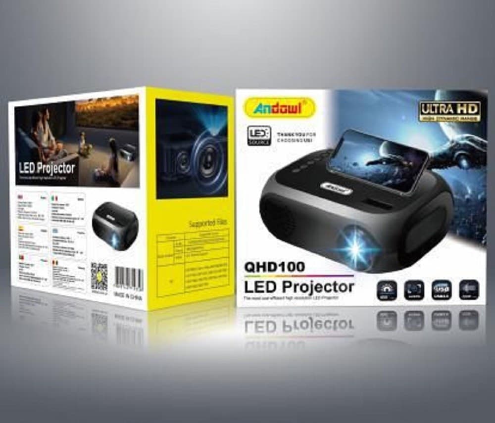 MINI VIDEO PROIETTORE LED 800 LUMEN 1920×1080 FHD QHD100 HDMI/VGA/USB/AV HOME - 2