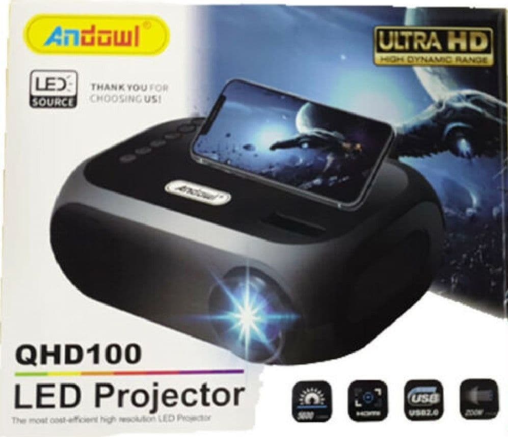 MINI VIDEO PROIETTORE LED 800 LUMEN 1920×1080 FHD QHD100 HDMI/VGA/USB/AV HOME - 3