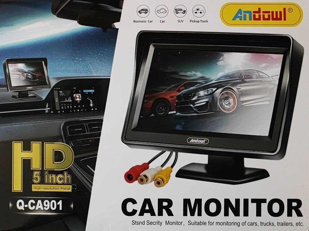 MONITOR PER AUTO SUV CAMIONCINO Q-CA901 DA 5" HD AV A COLORI TFT-LCD TELECAMERA - 2