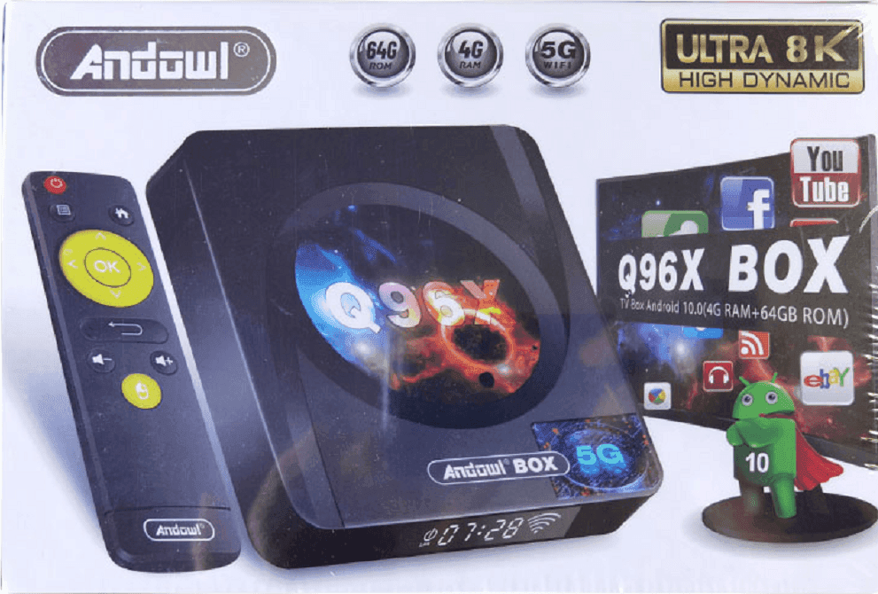 TV SMART BOX 8K ANDROID 10 WIFI 64G RETE 5G CON TELECOMANDO BOX BLUETHOOT Q96X - 7