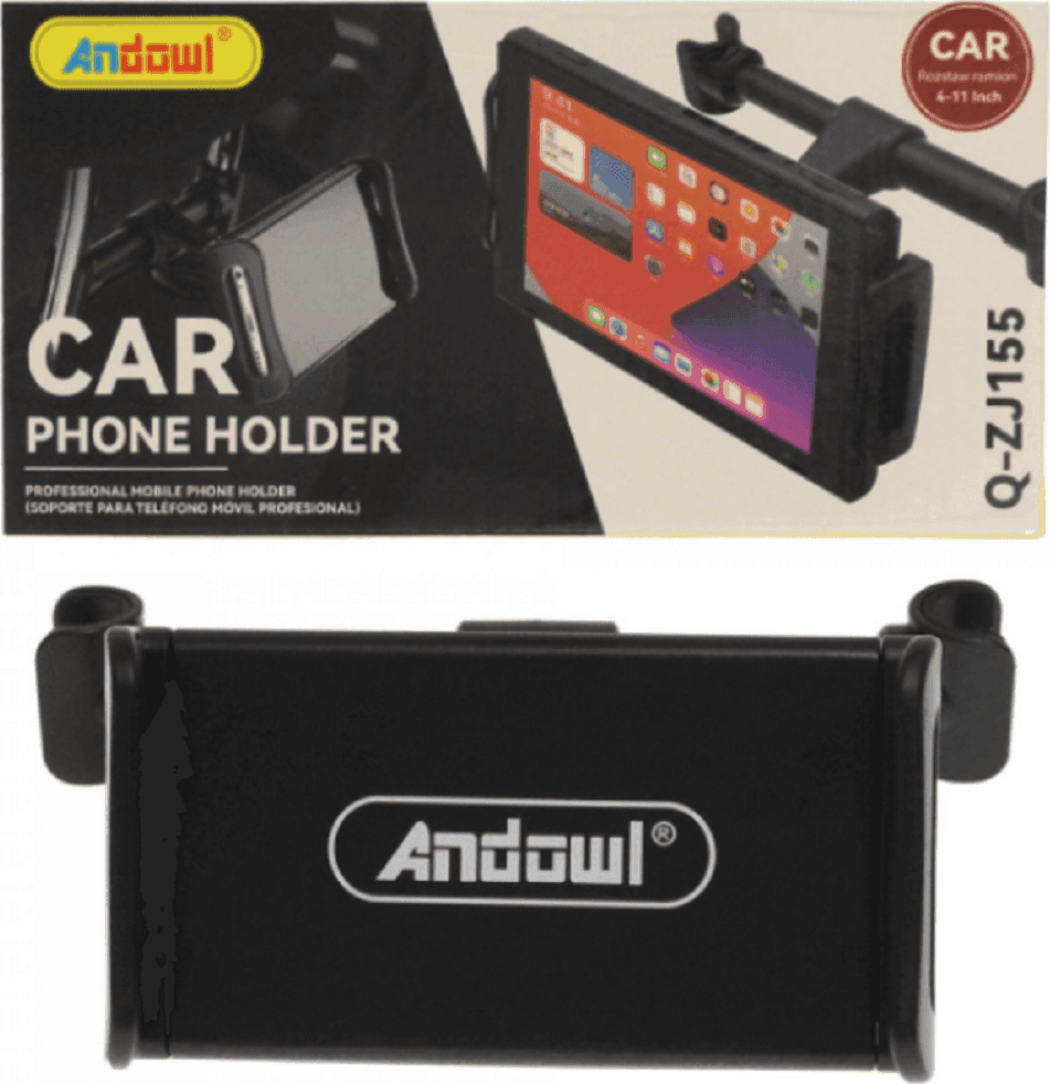 PORTACELLULARE TABLET SUPPORTO PER POGGIATESTA AUTO CON GANCI REGOLABILI Q-ZJ155 - 3