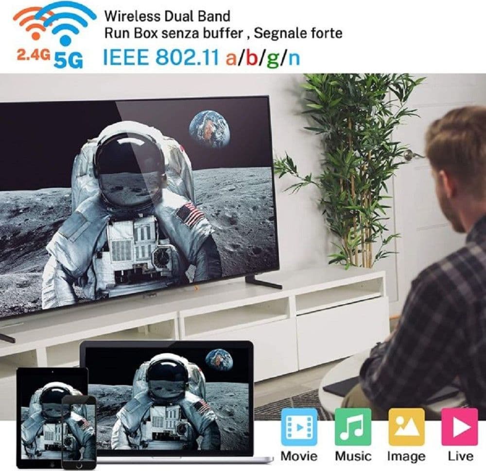 SMART TV BOX QT5 WIFI HDMI SUPPORTA 5G RISOLUZIONE 4K CONNETTIVITÀ BLUETOOTH WIFI - 5