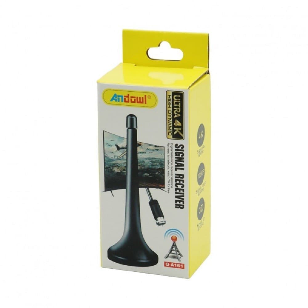 ANTENNA DI SEGNALE TV PER INTERNI 1080P BASE MAGNETICA CON CAVO COASSIALE Q-A162 - 9