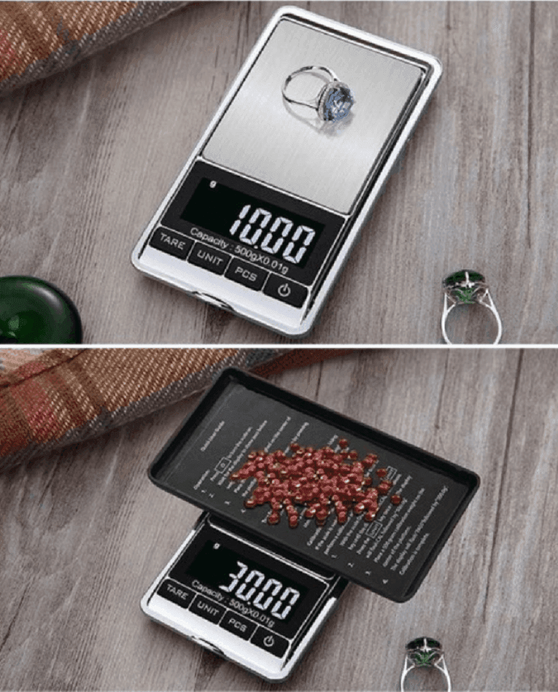 MINI BILANCIA TASCABILE DIGITALE 0,01 G 500 G DISPLAY LCD RETROILLUMINATO Q-D101 - 2