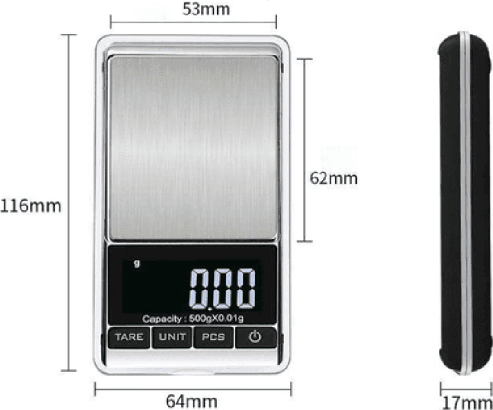 MINI BILANCIA TASCABILE DIGITALE 0,01 G 500 G DISPLAY LCD RETROILLUMINATO Q-D101 - 4