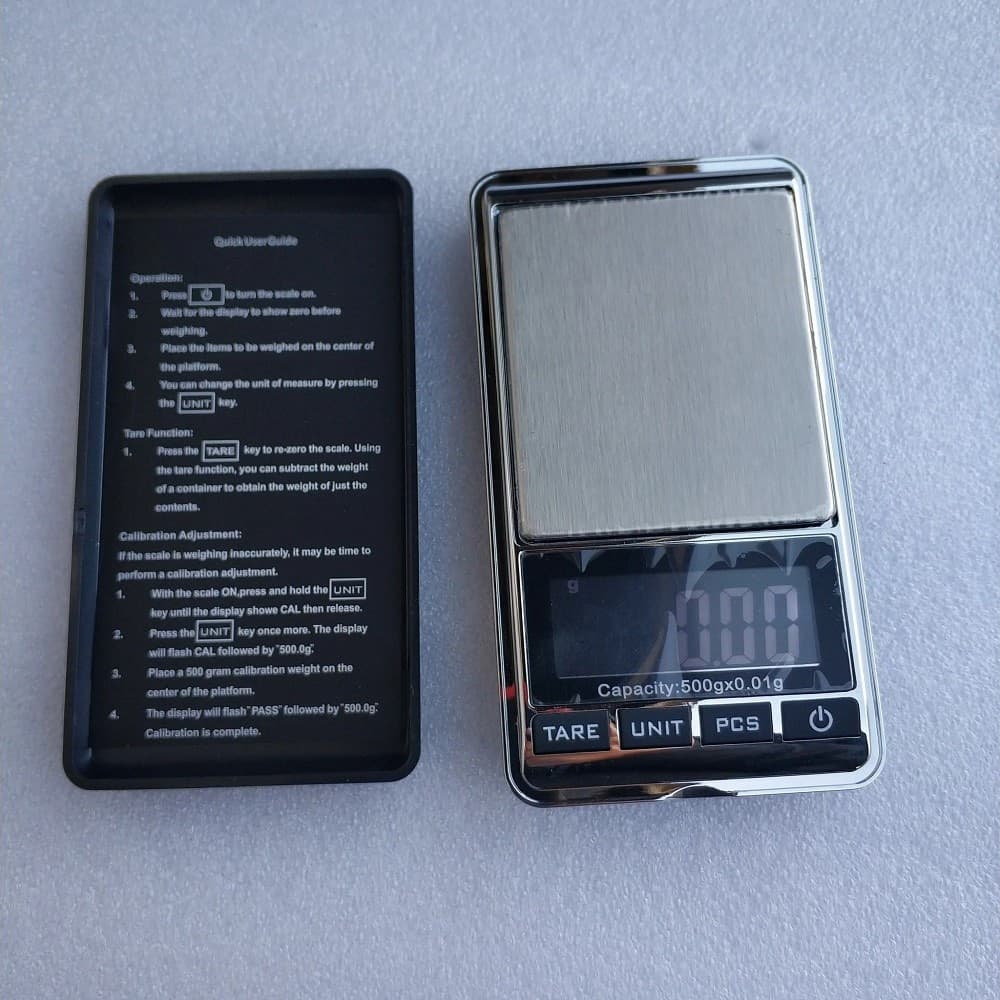MINI BILANCIA TASCABILE DIGITALE 0,01 G 500 G DISPLAY LCD RETROILLUMINATO Q-D101 - 6