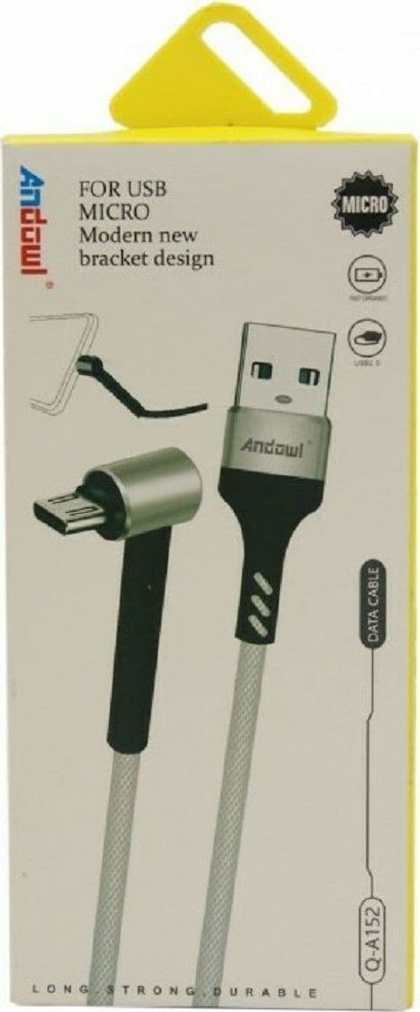 CAVO ANGOLARE 90° MICRO USB A USB 2.0 TRASFERIMENTO DATI RICARICA 1,2 MT Q-A152 - 5