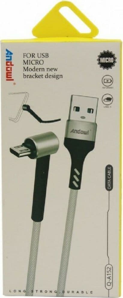 CAVO ANGOLARE 90° MICRO USB A USB 2.0 TRASFERIMENTO DATI RICARICA 1,2 MT Q-A152 - 5